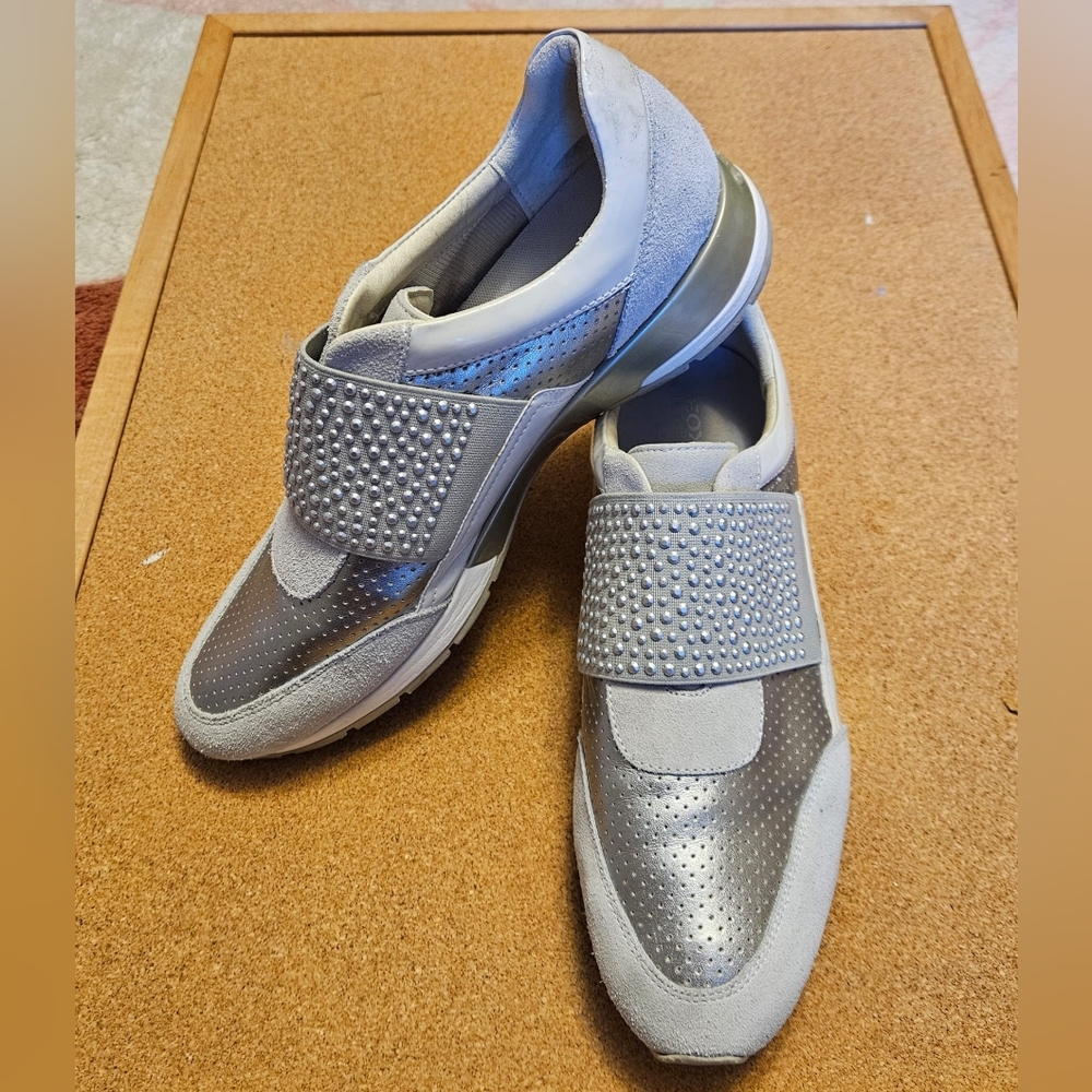 Geox Respira Metallic Silver Women's Sneakers👟
